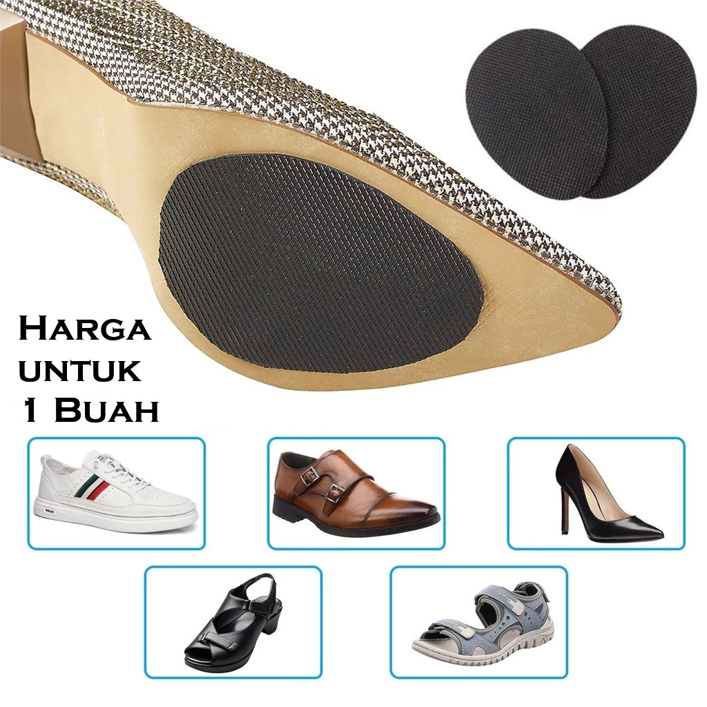 1 Buah Piece Satuan Ecer Sticker Stiker Sol Outsole Anti Slip Licin Insole Sepatu Wanita Pria Anak Hak Tinggi Bantalan Karet Protector Rubber Pads High Heels Sol Sandal Anti Licin Women Resistant Non Slip Shoes Mat Pad