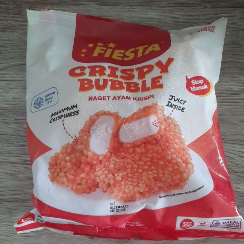 

EXP 28/12/2025 Fiesta Crispy Buble 400gram Chicken Nugget