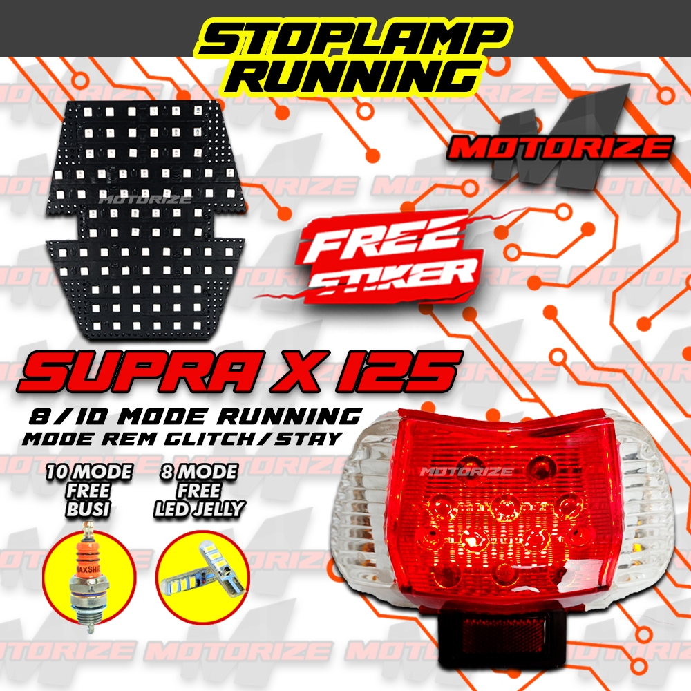 STOPLAMP RUNNING SUPRA X 125 LAMPU LED REM BELAKANG MOTOR VARIASI MOTORIZE