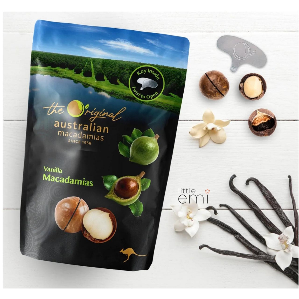 

Macadamias Australia Happy Nut Macadamia in Shell - Vanilla Flavour 225g