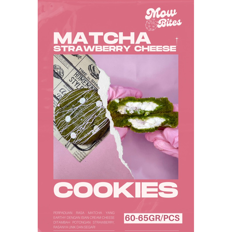 

Matcha Strawberry Cheese - Soft Cookie by mow.bites
