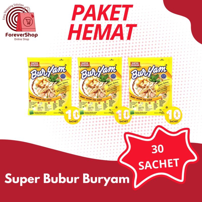 

Super Bubur Buryam - PAKET HEMAT 3 Renceng (30 Sachet) - Bubur Instan Praktis dan Lezat