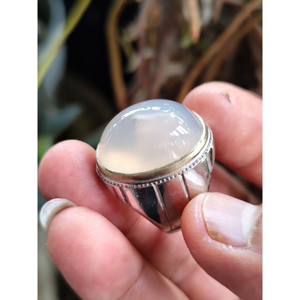 cincin batu akik anggur combong