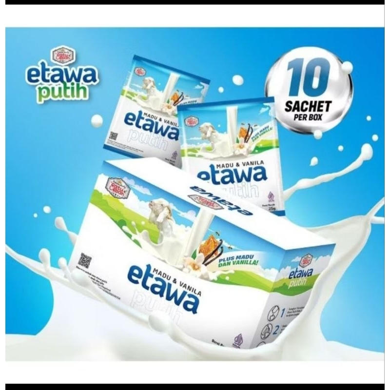 

Ratu lebah susu kambing etawa/ Etawa putih madu vanilla 10 sachet