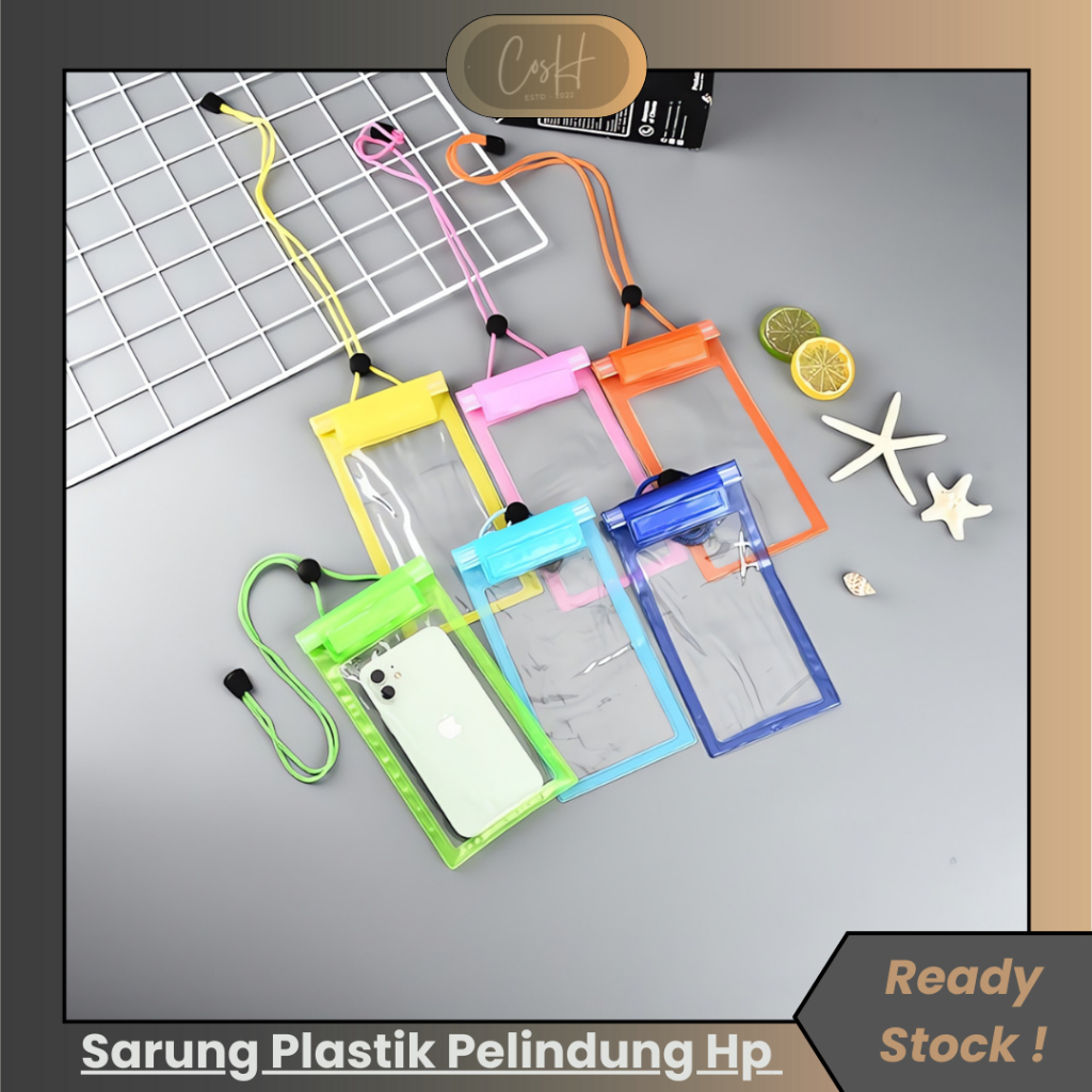 Waterproof Tas Hp Besar Anti Air Hujan / Sarung Plastik Pelindung Hp / Case Waterproof