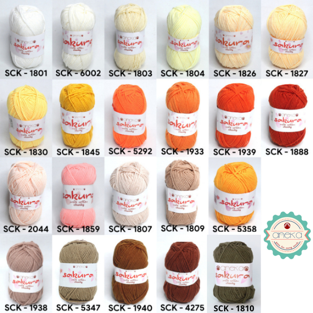 KATALOG - Benang Rajut Katun Susu Sakura Milk Cotton Chunky PART 1