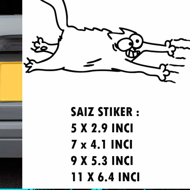 

STIKER KUCING CAKAR 2 / CAT STICKER / KUCING COMEL / STIKER KERETA / STIKER MOTOR / STIKER LAPTOP