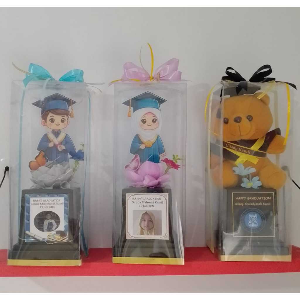 PIALA AKRILIK WISUDA LED / PIALA AKRILIK / BONEKA WISUDA