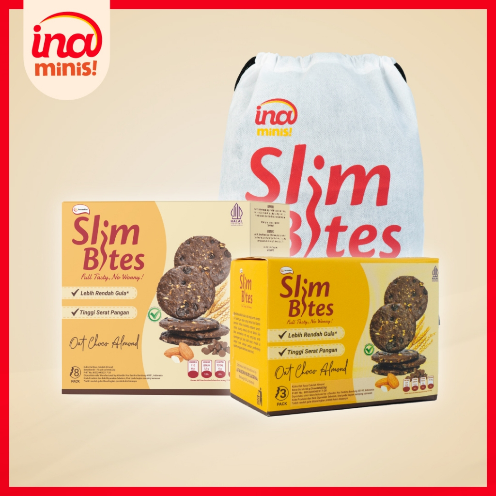 

[Bundling Slim Bites "1"] Mix Oat Choco Almond 176gr + 66gr by Ina Cookies