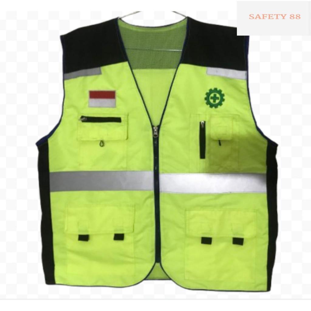 Rompi Proyek Safety K3 Pekerja Umum Bahan Taslan Anti Air/rompi safety