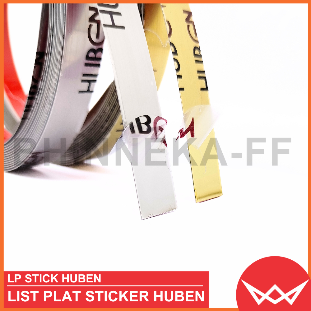 HUBEN list Plat Sticker Stainless Steel Warna Mirror Gold Mirror