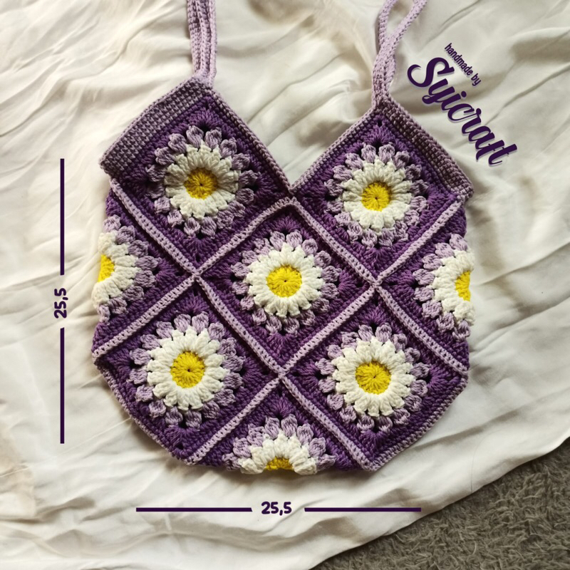 tas rajut resleting/totebag