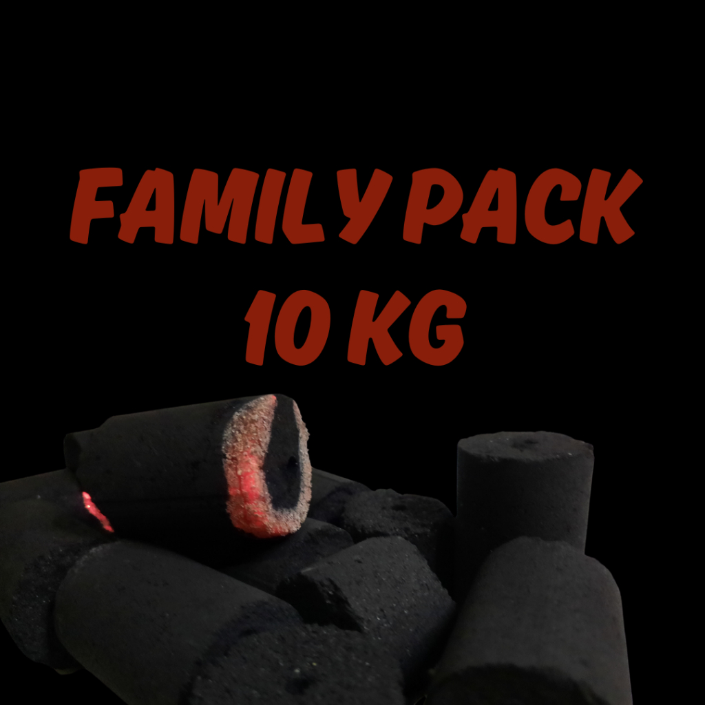 PAKET FAMILY PACK BRIKET ARANG PREMIUM 10 KG - HARGA GROSIR, BARA API TAHAN LAMA