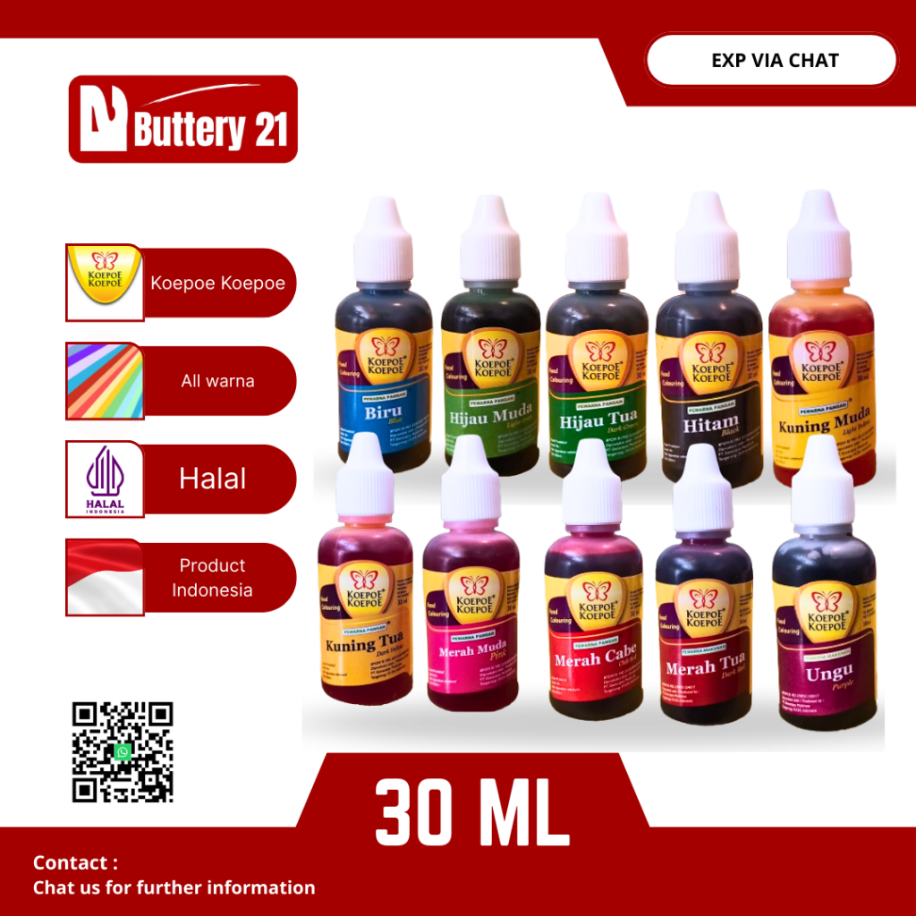 

KOEPOE KOEPOE PEWARNA MAKANAN 30 ML/PEWARNA PANGAN/PERWARNA KUE/PEWARNA CAIR