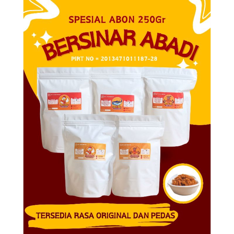 

[ABON 250GRAM] ABON AYAM, SAPI & IKAN BERSINAR ABADI ASLI JOGJA