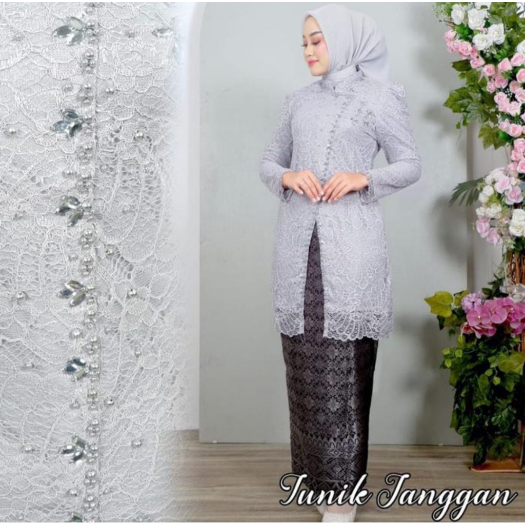 Atasan kebaya janggan tunik payet mutiara kebaya tunik brukat payet mewah modern kebaya cantik