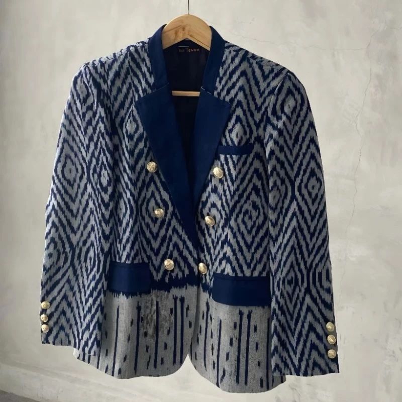 baju tenun kantor - baju kantor - blazer tenun wanita