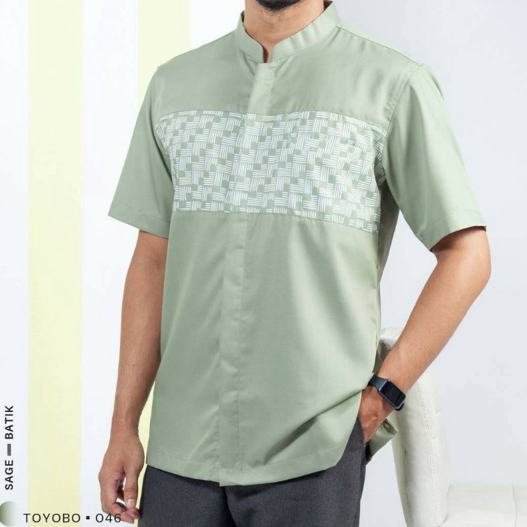 Diragukan Kemeja Koko Sage Green Pria Dewasa Batik