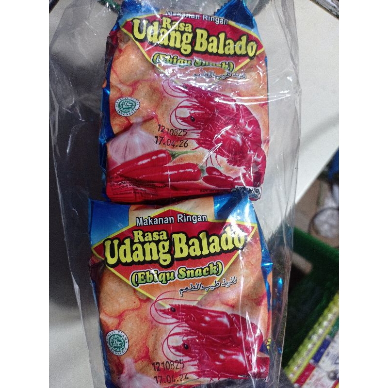 

SNACK UDANG BALADO(( BIRU ))/Snack udang renceng rasa balado