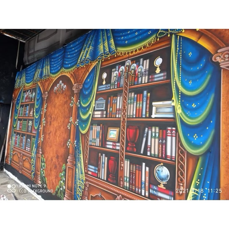 

Background Rak Buku Kanvas 3x6m