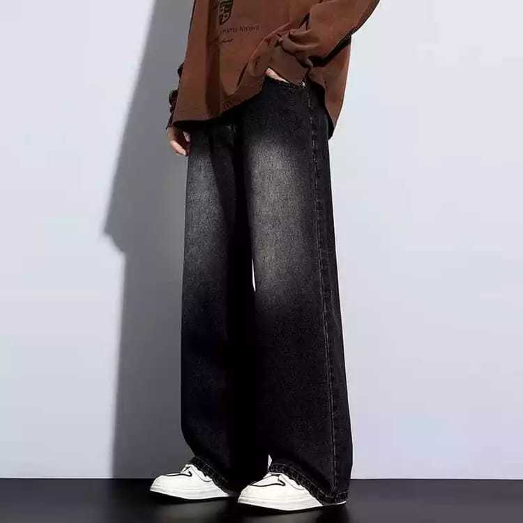 Celana Jeans Pria hitam abu panjang baggy pants / Celana Baggy