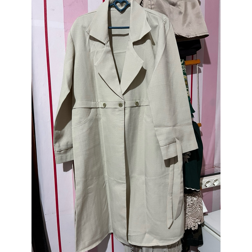 PRELOVED OUTER BLAZER Bahan Linen dobby