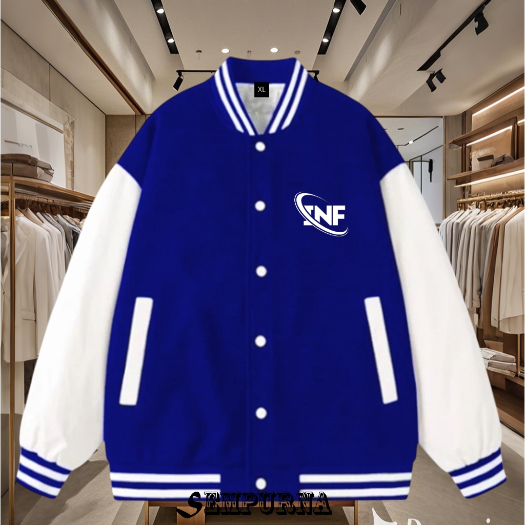 Sempurna Distro Jaket Baseball Tnf latter Putih 100% Cattun Fleece Tampil Modis simpel Dan Elegan Le