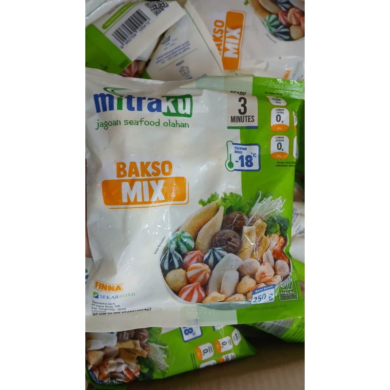 

Bakso Ikan Mix MITRAKU | berat 250gr | isian : dumpling, fish roll, dll