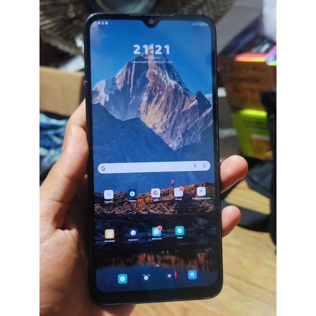 LCD TS TOUCHSCREEN FULLSET FRAME REDMI 9A NORMAL ORIGINAL COPOTAN MINUS SEPERTI ADA NODA KUNING