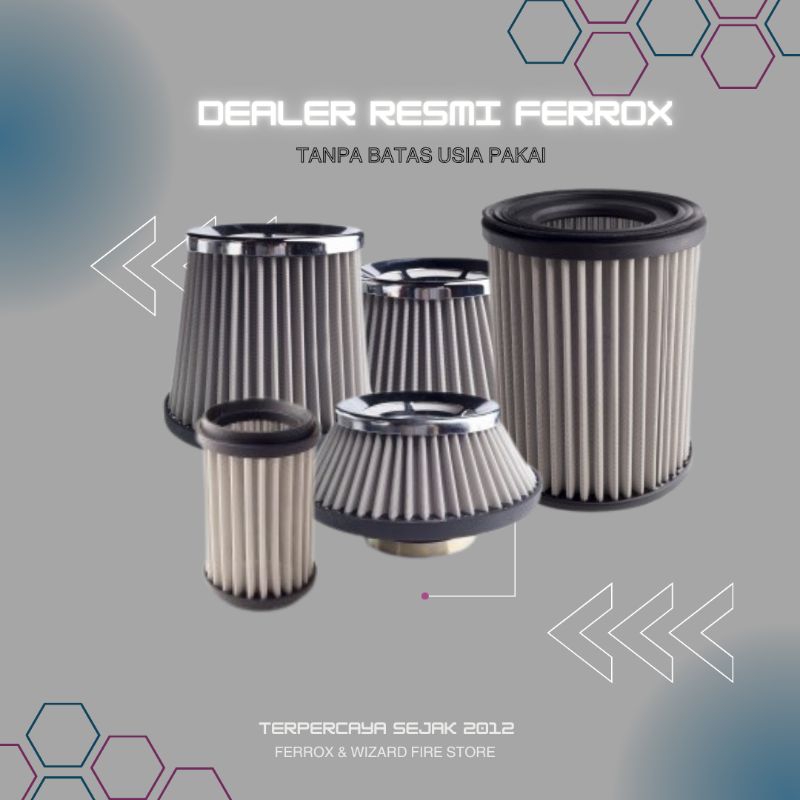 FERROX Filter Udara Open Intake 3 inch Mobil Karburator Universal