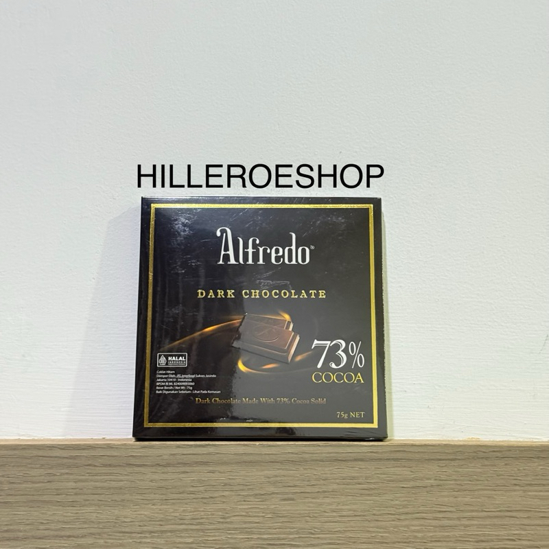 

COKLAT ALFREDO 73% 75GRAM COCOA DARK CHOCOLATE 75GR COKELAT IMPORT