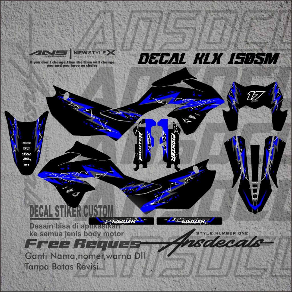 Stiker Decal KLX 150 SM Full Body Terbaru 2023 Stiker KLX SM Stiker Kawasaki Klx 150sm