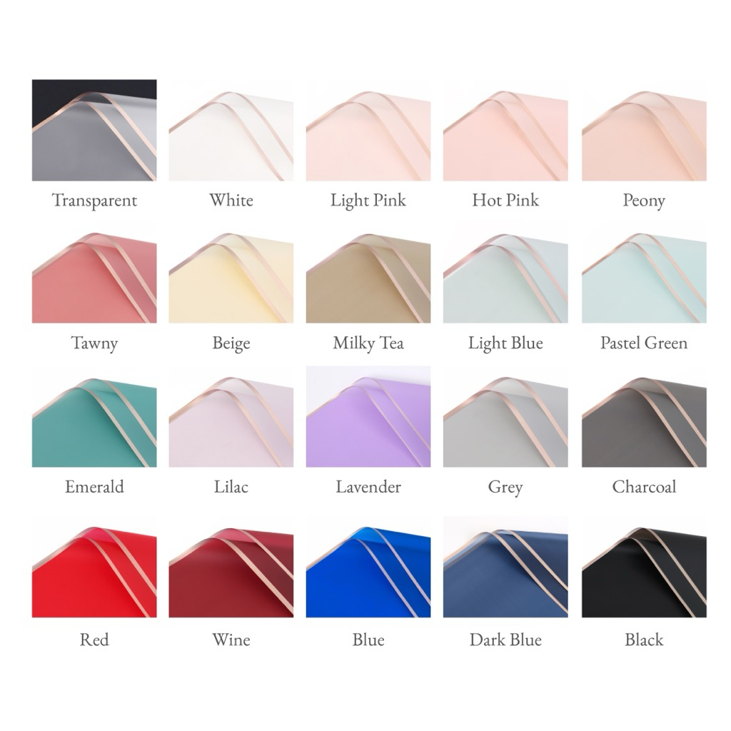 

(20 LEMBAR) Gold Line Flower Wrapping Paper Cellophane Kertas Pembungkus Bunga List Gold Frame Pack Termurah