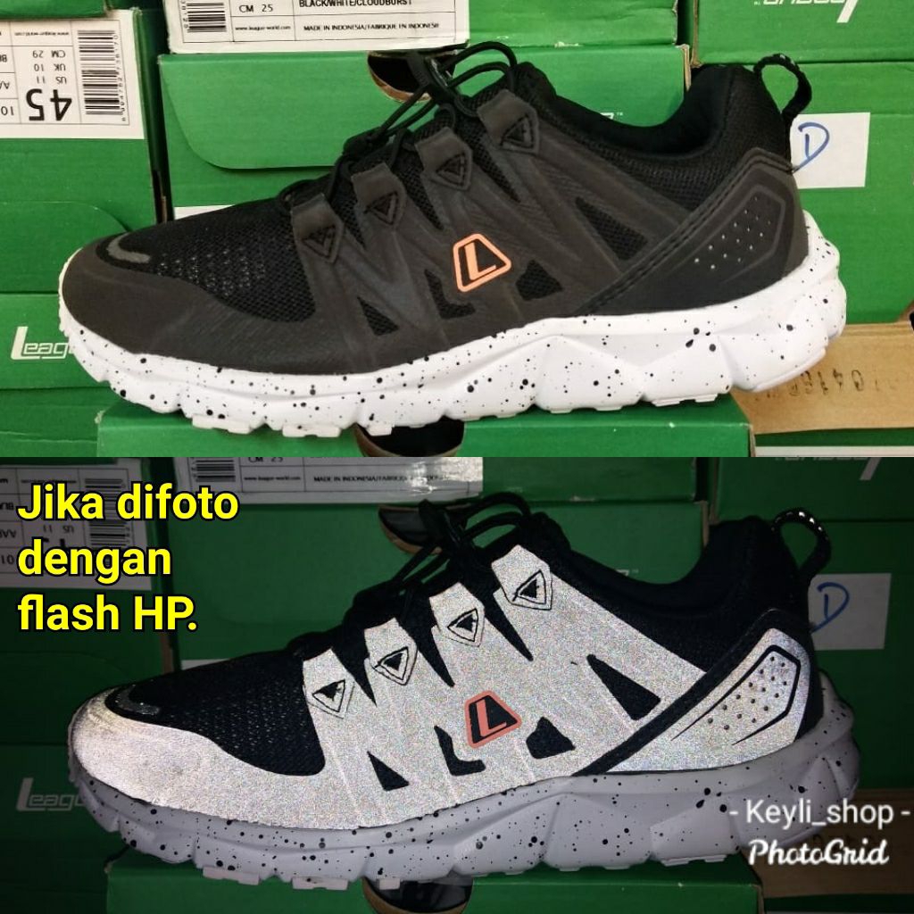Sepatu League Kumo 1.5 KB Black Running Shoes Cowo Cewe Sneakers Pria Wanita Hitam Original Murah Pr