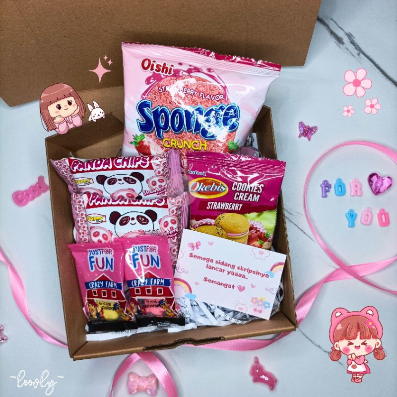 

FREE KARTU UCAPAN Tanpa Minimal Order Mini Gift Box Snack / Paket Bingkisan Mini Snack Ulang Tahun / Freebies Snack / Mini Hampers Snack / Souvenir Wisuda Snack / Hadiah Reward Snack / Mini Goodie Bag / Gift Card Kartu Ucapan Custom Hemat Termurah Loovly