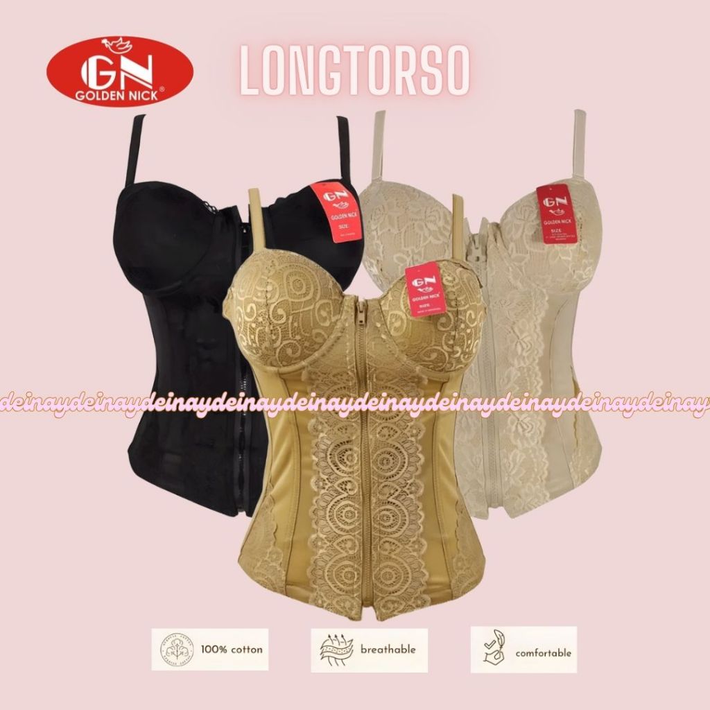 Golden Nick GN Longtorso Kamisol Renda Premium Corset Bra Pelangsing Dalaman Kebaya