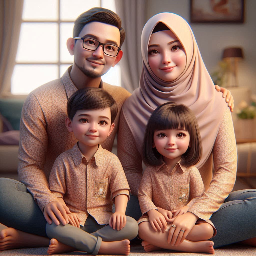 [Murah] Jasa Edit Foto Karikatur Keluarga AI | Tambah Anggota Keluarga