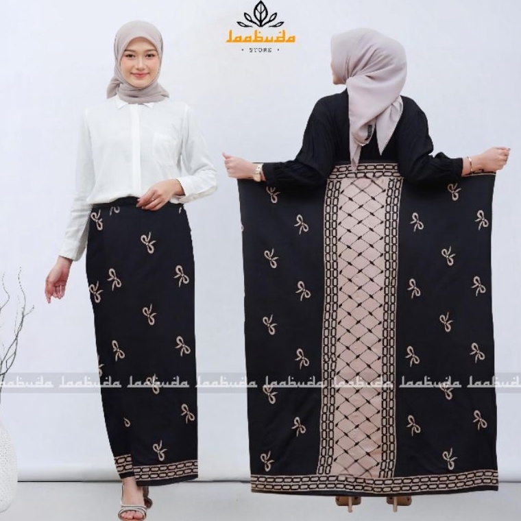 terbatas SARUNG GOYOR WANITA HITAM PUTIH  SARUNG BATIK WAJADA MUZA LAABUDA