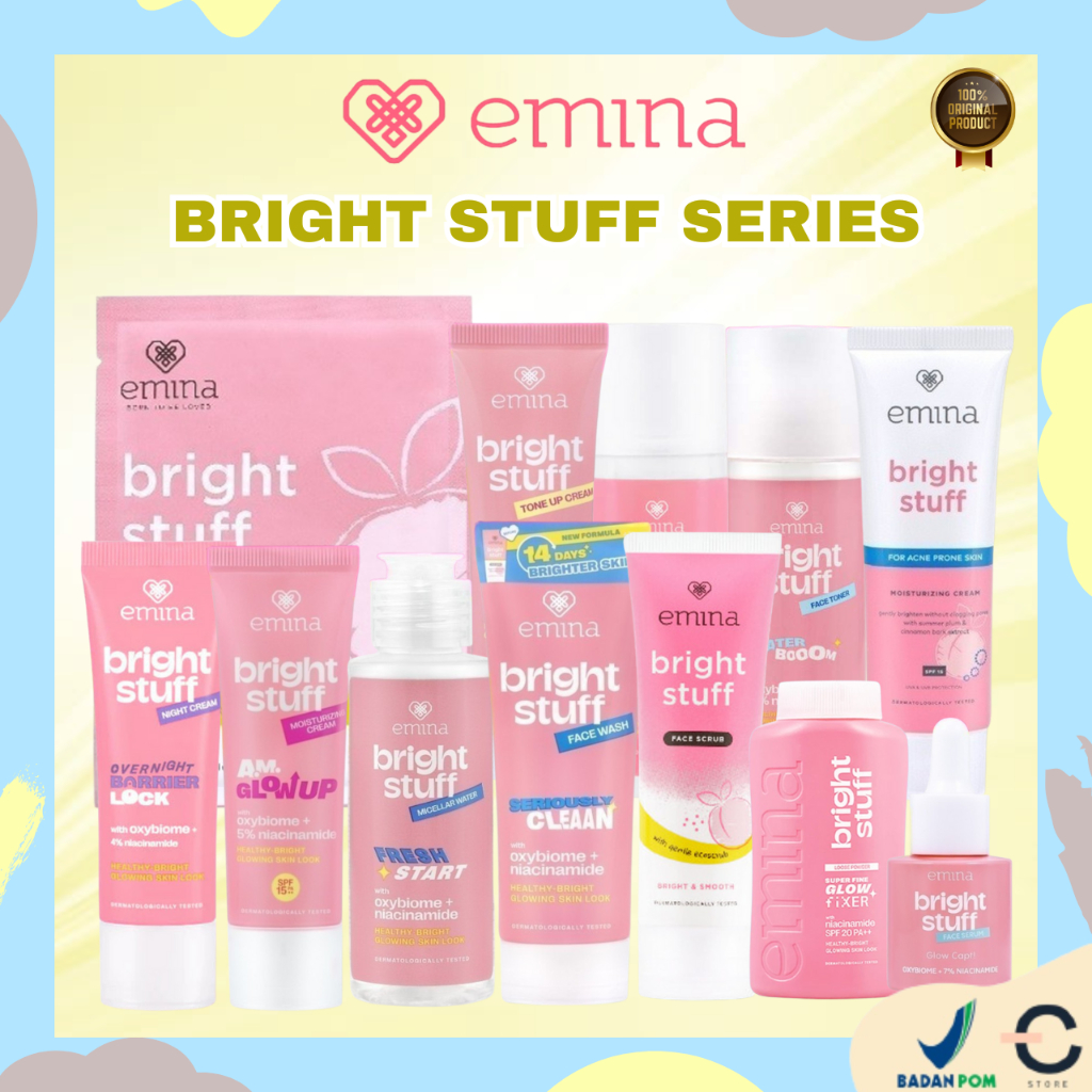 [ORI BPOM] EMINA Bright Stuff Series | Facial Wash | Face Scrub | Acne Prone | Micellar Water | Esse