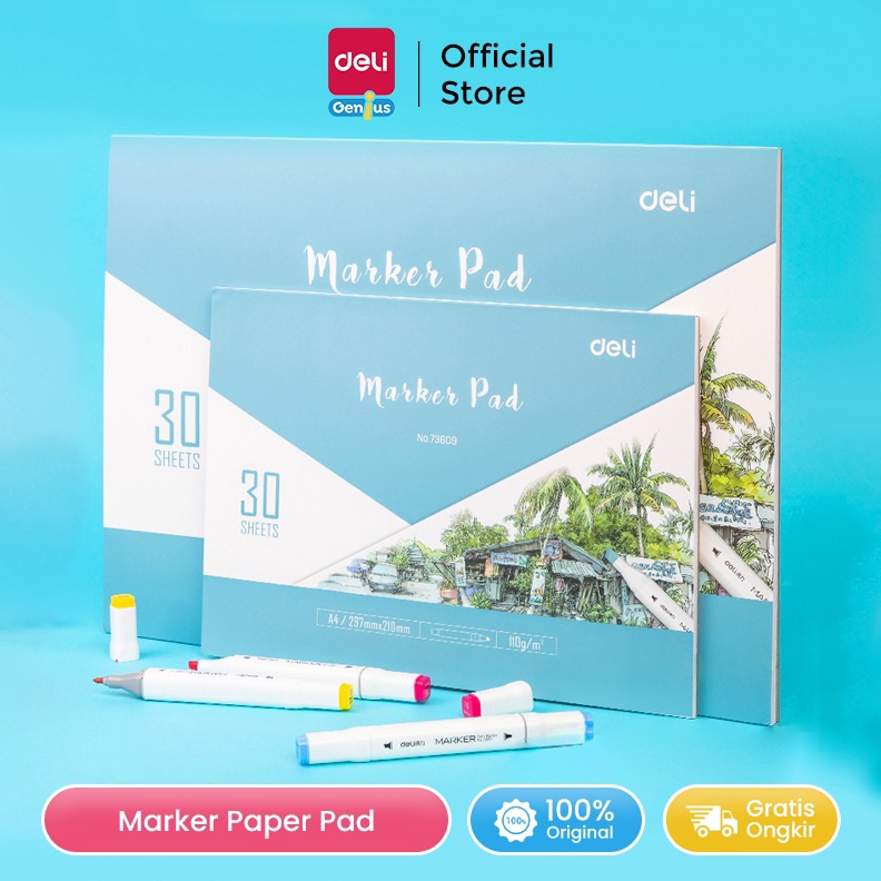 

KODE E42D Deli Marker Pad Drawing Paper Sketchbook Buku Gambar Untuk Spidol Warna 3 Lembar 7369 7361