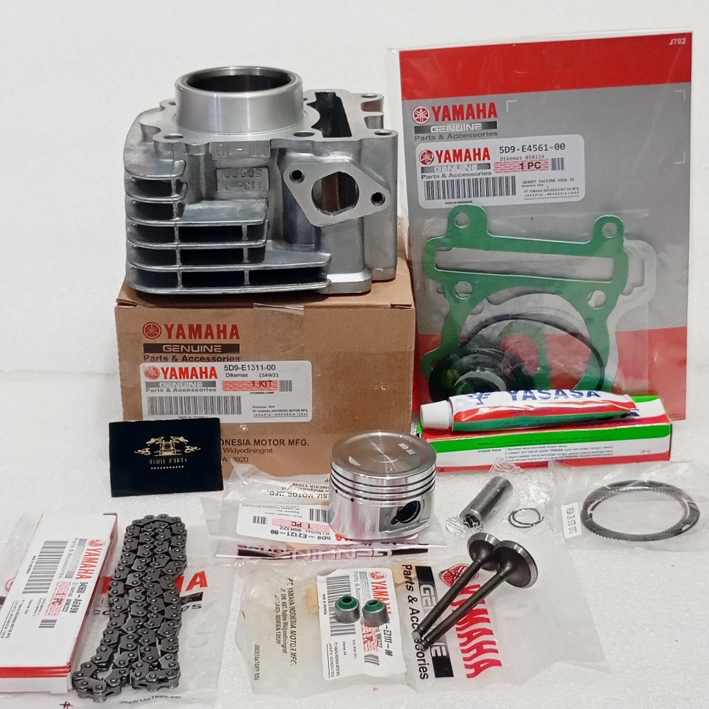 Blok Seher Cylinder Komplit 6 Item Vega Zr Vega Rr Jupiter Z New Robot 5D9 YGP Set Rantai Keteng + K