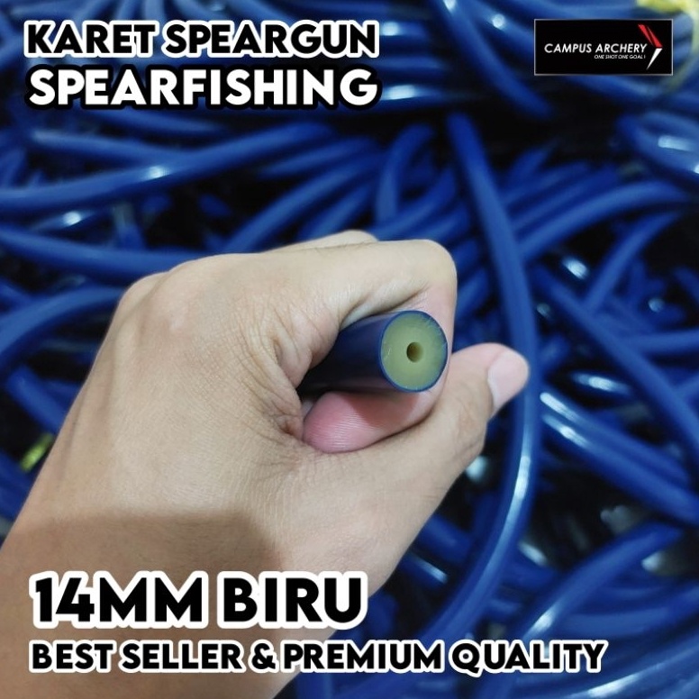KODE D46K Karet Speargun 14mm Biru Bukan Primeline Rob Allen Spearfishing Rubber Premium