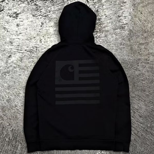 hoddie carhartt State flag black on black