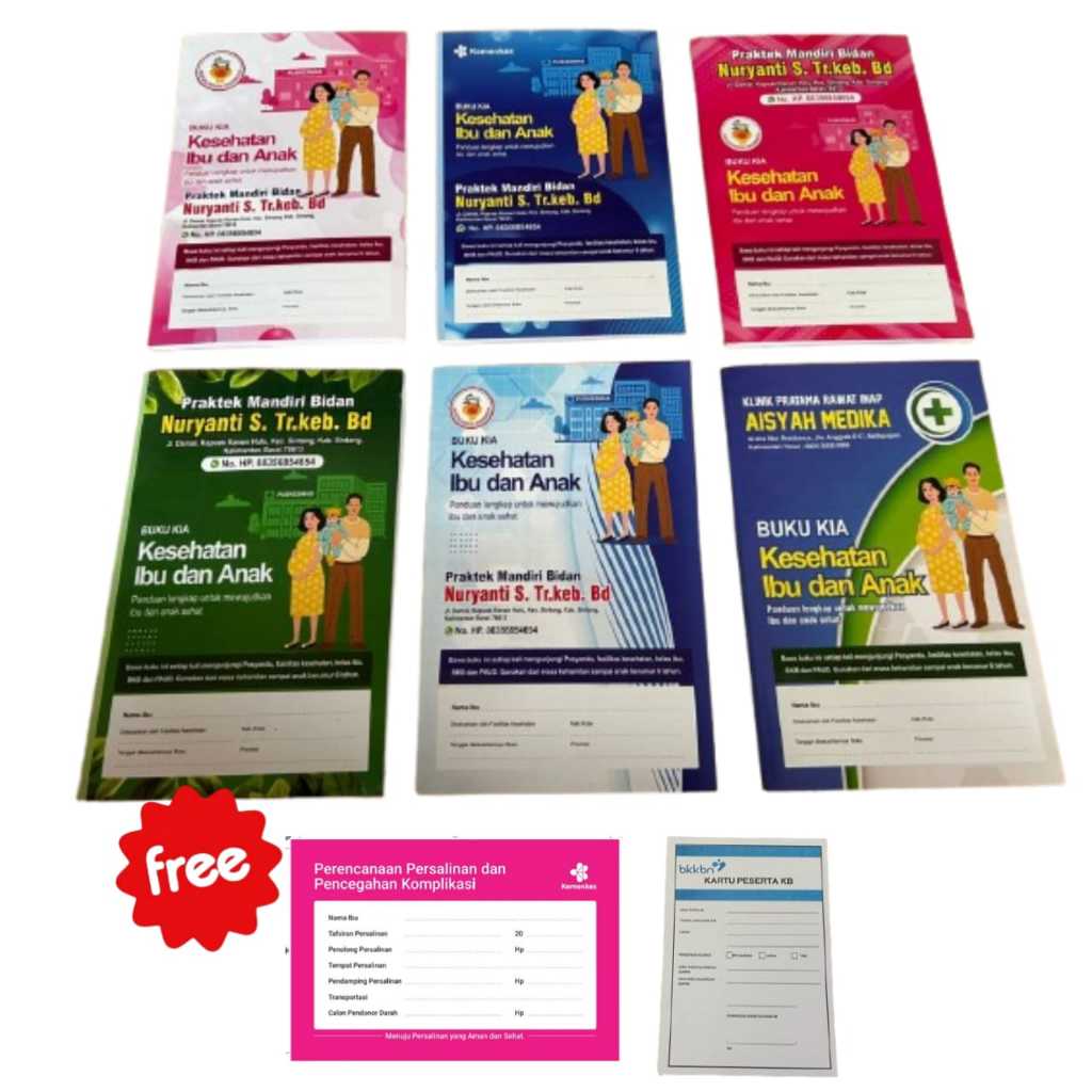 

BUKU KIA COSTUM ada nama BIDAN free stiker dan kartu KB