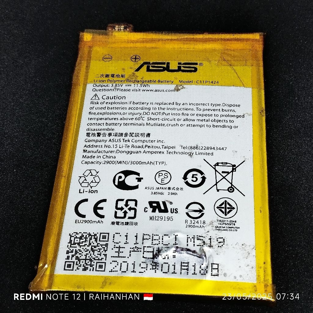 Baterai Asus Zenfone 2/X-00AD
