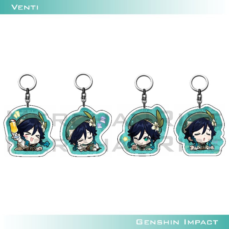 Genshin Impact Gantungan Kunci Akrilik Keychain Acrylic Venti