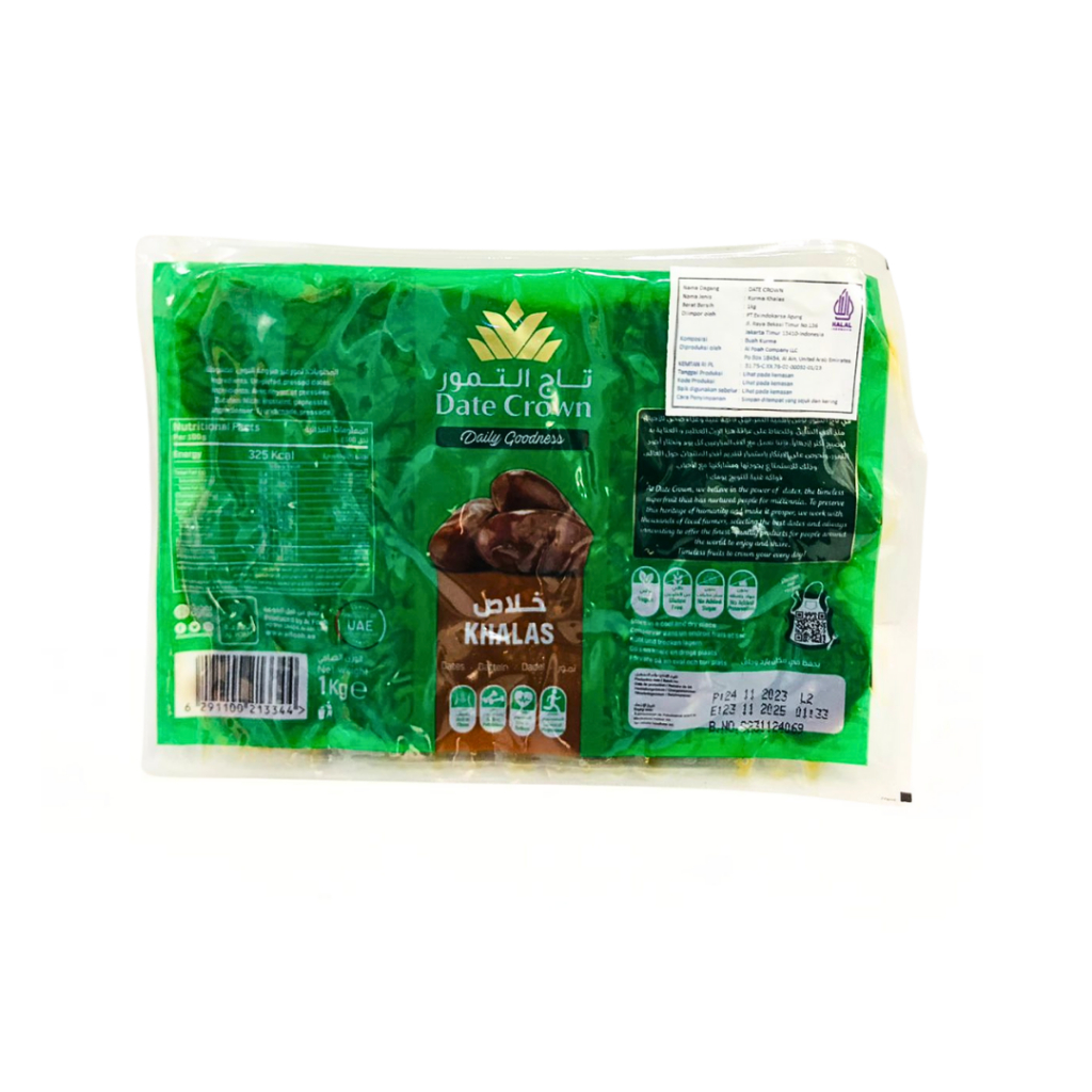 

KURMA KHALAS VACUM DATE CROWN 250 GR / PREMIUM/ORIGINAL / ELSHANUM
