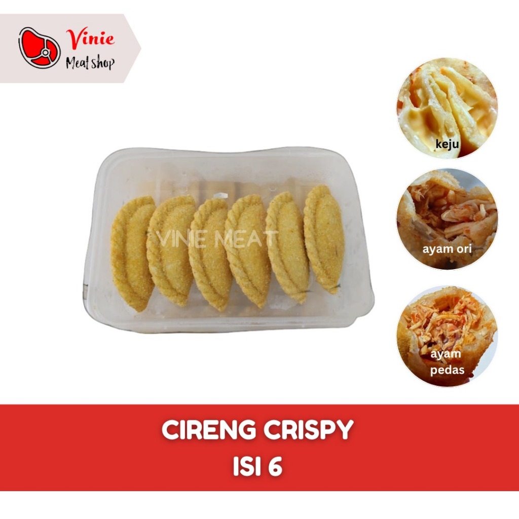

CIRENG CRISPY ISI 6 (Keju,Ayam Ori, Ayam Pedas)