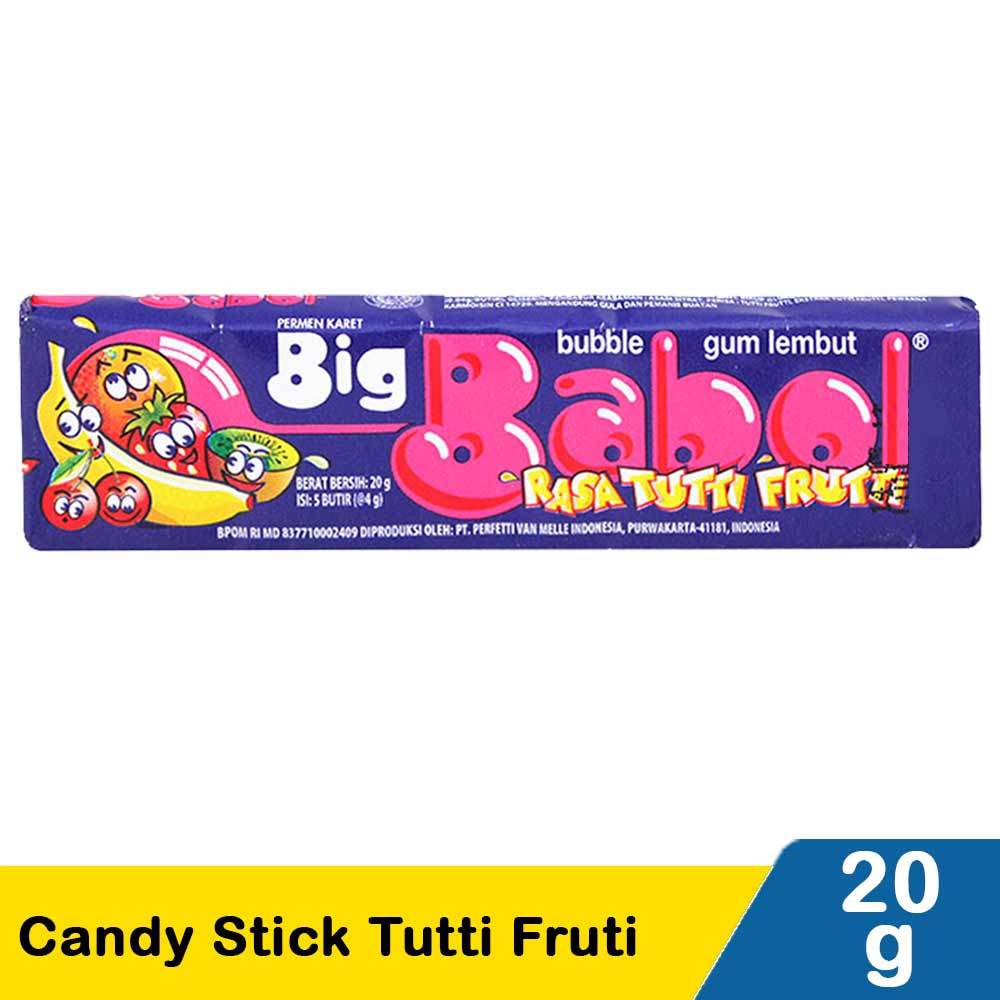 

BIG BABOL CANDY STICK TUTTI FRUTI STK 20g