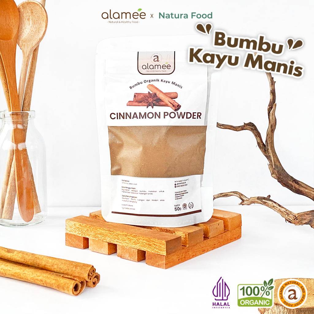 

ALAMEE Bubuk Kayu Manis Cinnamon Powder kayumanis Murni Asli Seasoning Bumbu Organik 50 Gram